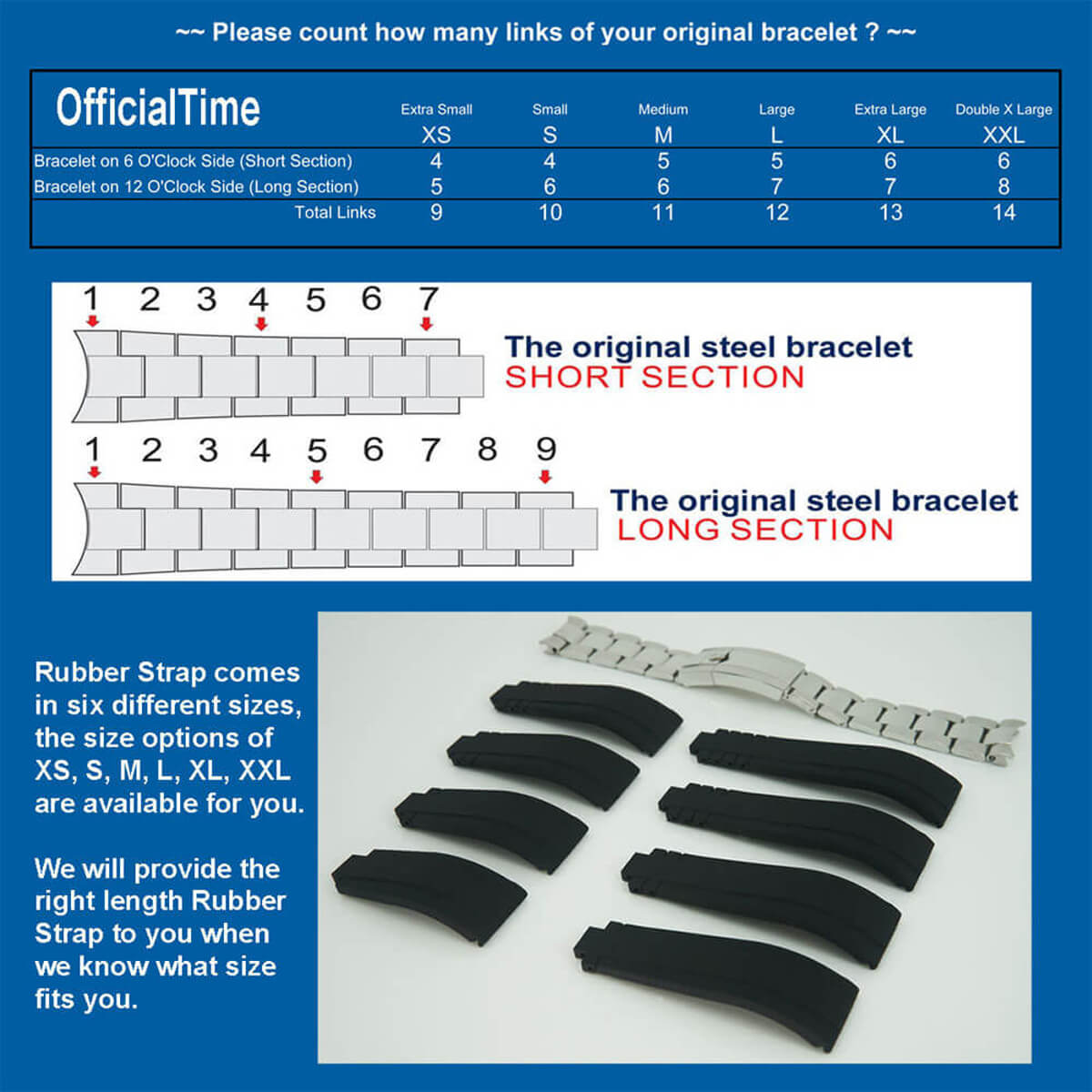 OfficialTime Breathable Rubber Strap